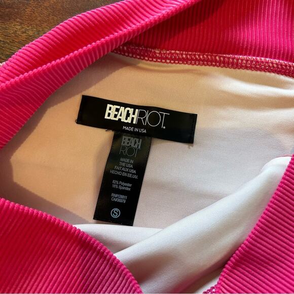 Beach Riot Alexis Bikini Swim Bottom Rouge Colorblock Ribbed Pink Ombre NWOT S - Picture 3 of 5